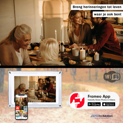 ItsaMotion DF340 – Digitale Fotolijst Transparant Glaslook (10.1 inch, Frameo, 32GB, IPS-Touchscreen)